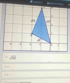 Lessons
sqrt(10)
4
5