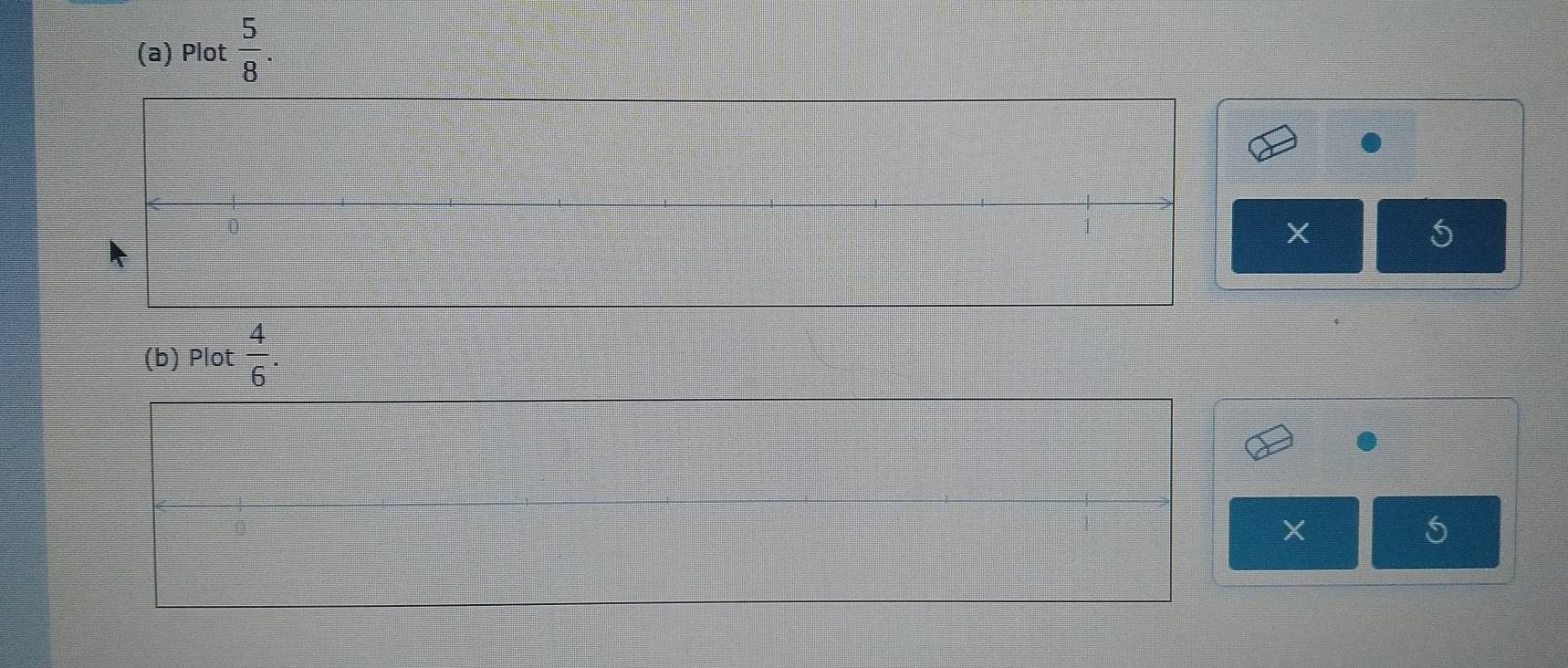 Plot  5/8 .
X
5
(b) Plot  4/6 .