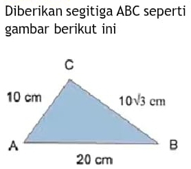 Diberikan segitiga ABC seperti
gambar berikut ini