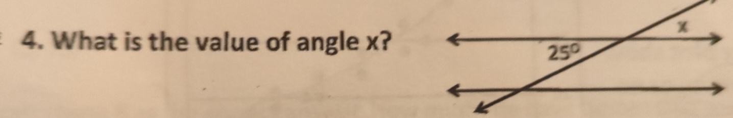 What is the value of angle x?