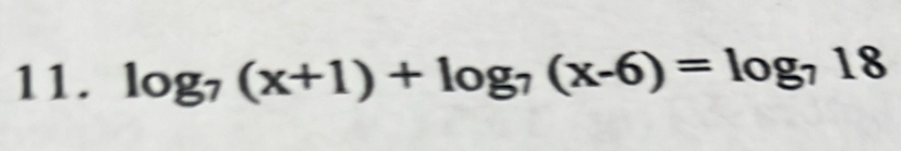 log _7(x+1)+log _7(x-6)=log _718