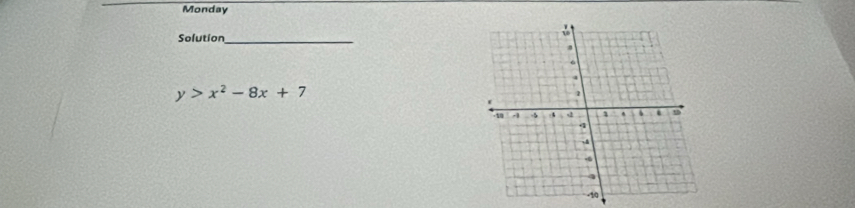 Monday 
Solution_
y>x^2-8x+7