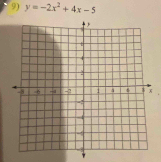 y=-2x^2+4x-5