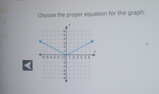 Choose the proper equation for the graph: 
?