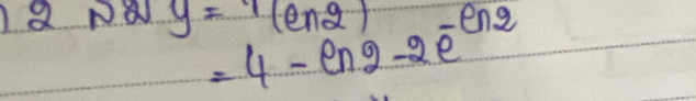 pa y=1(en2) =4-ln 2-2e^(-ln 2n2)