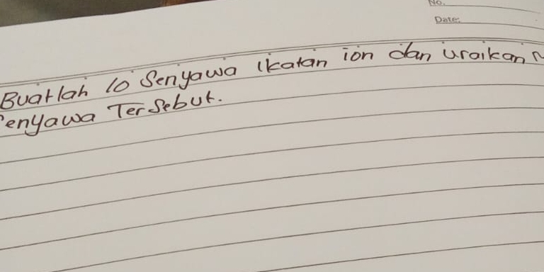 Buarlah to Senyawa (katan ion dan uraikan? 
enyawa Tersebut.