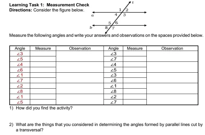 Solved: Learning Task 1: Measurement Chec t Directions: Consider the ...