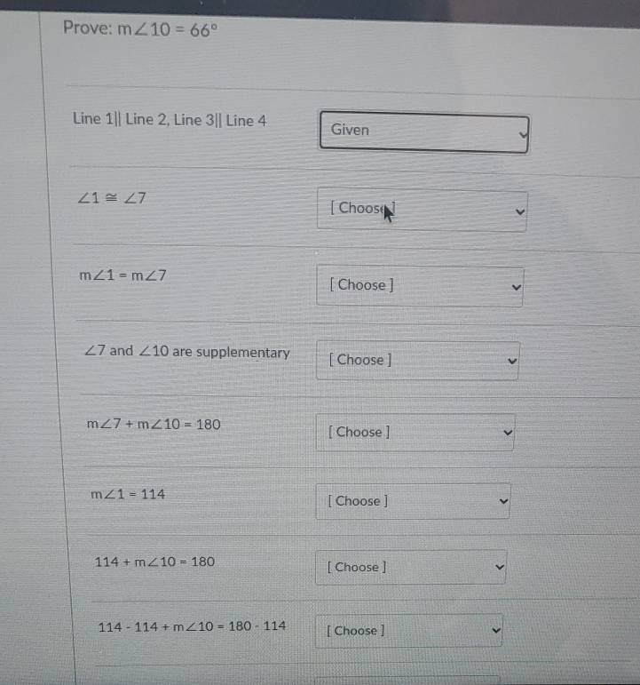 Prove: m∠ 10=66°