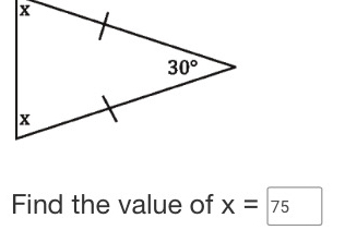 Find the value of x=75 .