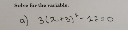 Solve for the variable: