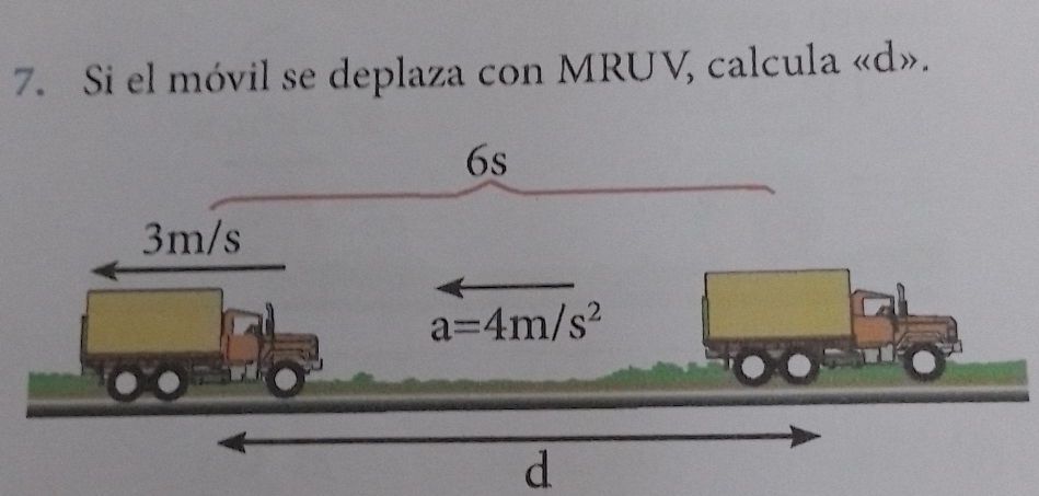 Si el móvil se deplaza con MRUV, calcula «d».
d