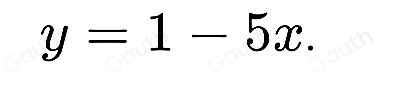 y=1-5x.