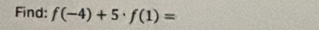 Find: f(-4)+5· f(1)=