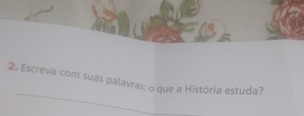 Escreva com suas palavras: o que a História estuda?