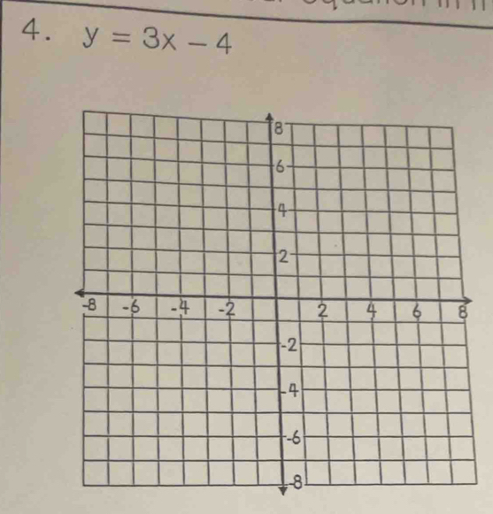 y=3x-4