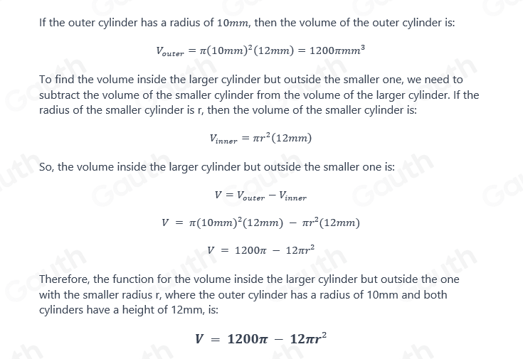 Solved: The diagram shows two cylinders with bases that have the same ...