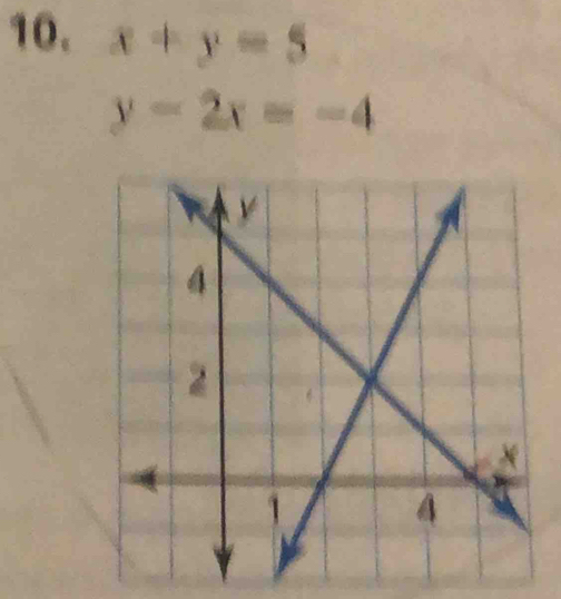 x+y=5
y-2x=-4