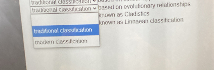 Solved: traditional classification traditional classification based on ...