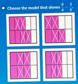 Choose the model that shows  6/8 - 4/8 ,