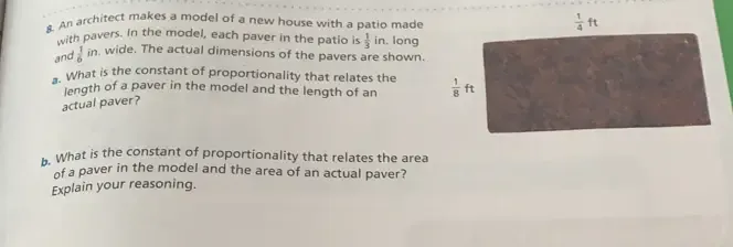 Solved: An architect makes a model of a new house with a patio made ...