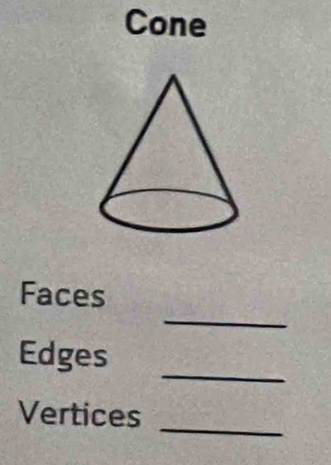 Cone 
_ 
Faces 
_ 
Edges 
_ 
Vertices