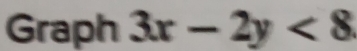 Graph 3x-2y<8</tex>