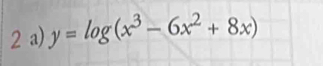 y=log (x^3-6x^2+8x)