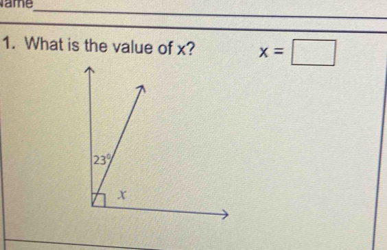 ame
_
_
1. What is the value of x? x=□