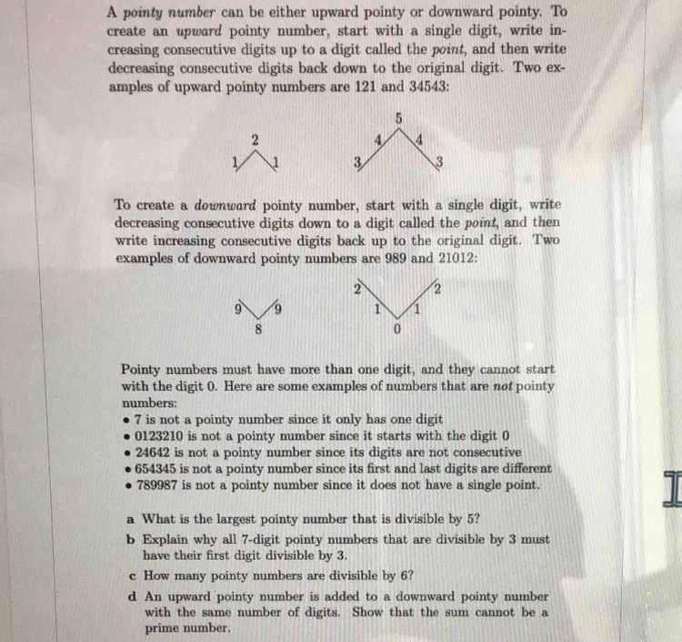 Solved: A pointy number can be either upward pointy or downward pointy ...
