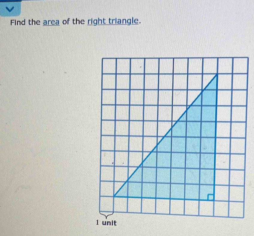 Find the area of the right triangle.