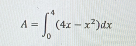 A=∈t _0^(4(4x-x^2))dx