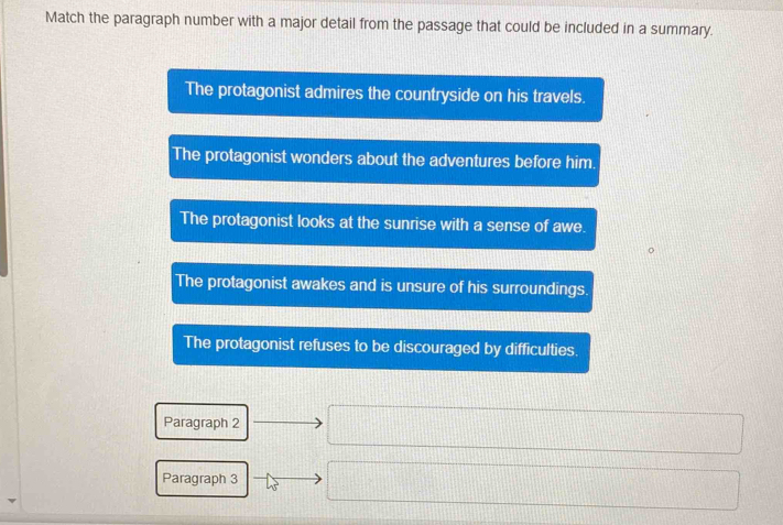 Solved: Match the paragraph number with a major detail from the passage ...
