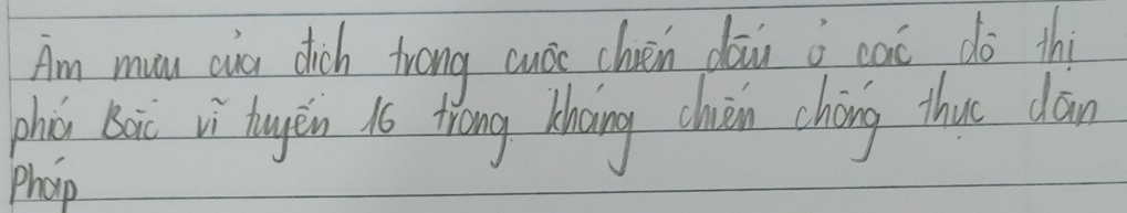 Am mau cua dich frong cude chén dān o eat do th 
phàn biǔ vì huyěn ió thōng zhang chién cháng thue dàn 
Phop