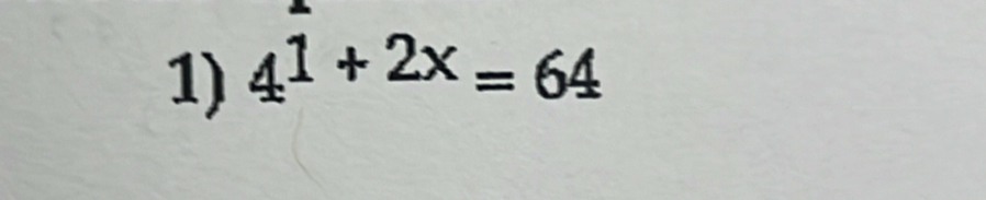 4^(1+2x)=64