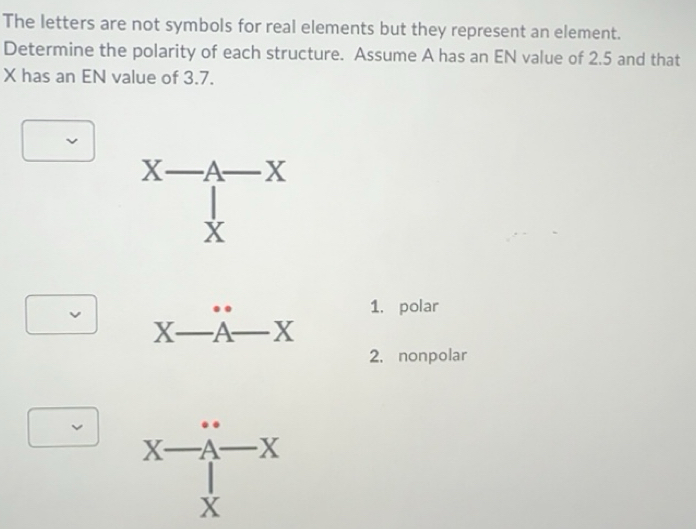 Solved: The letters are not symbols for real elements but they ...