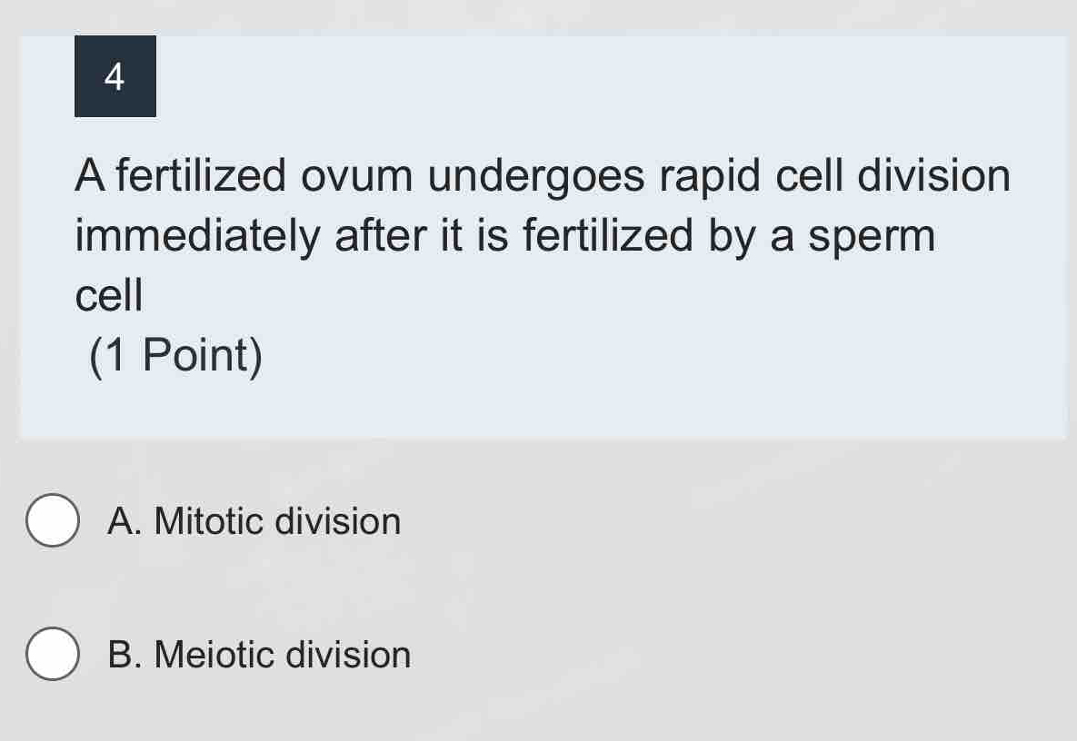 تم الحل:A fertilized ovum undergoes rapid cell division immediately ...