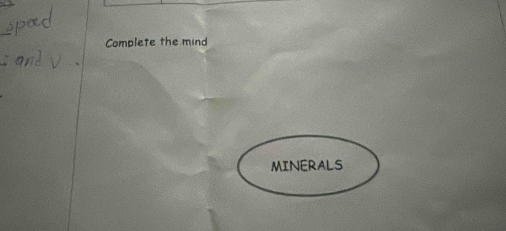 Complete the mind 
MINERALS