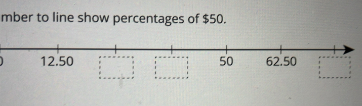 mber to line show percentages of $50. 
1