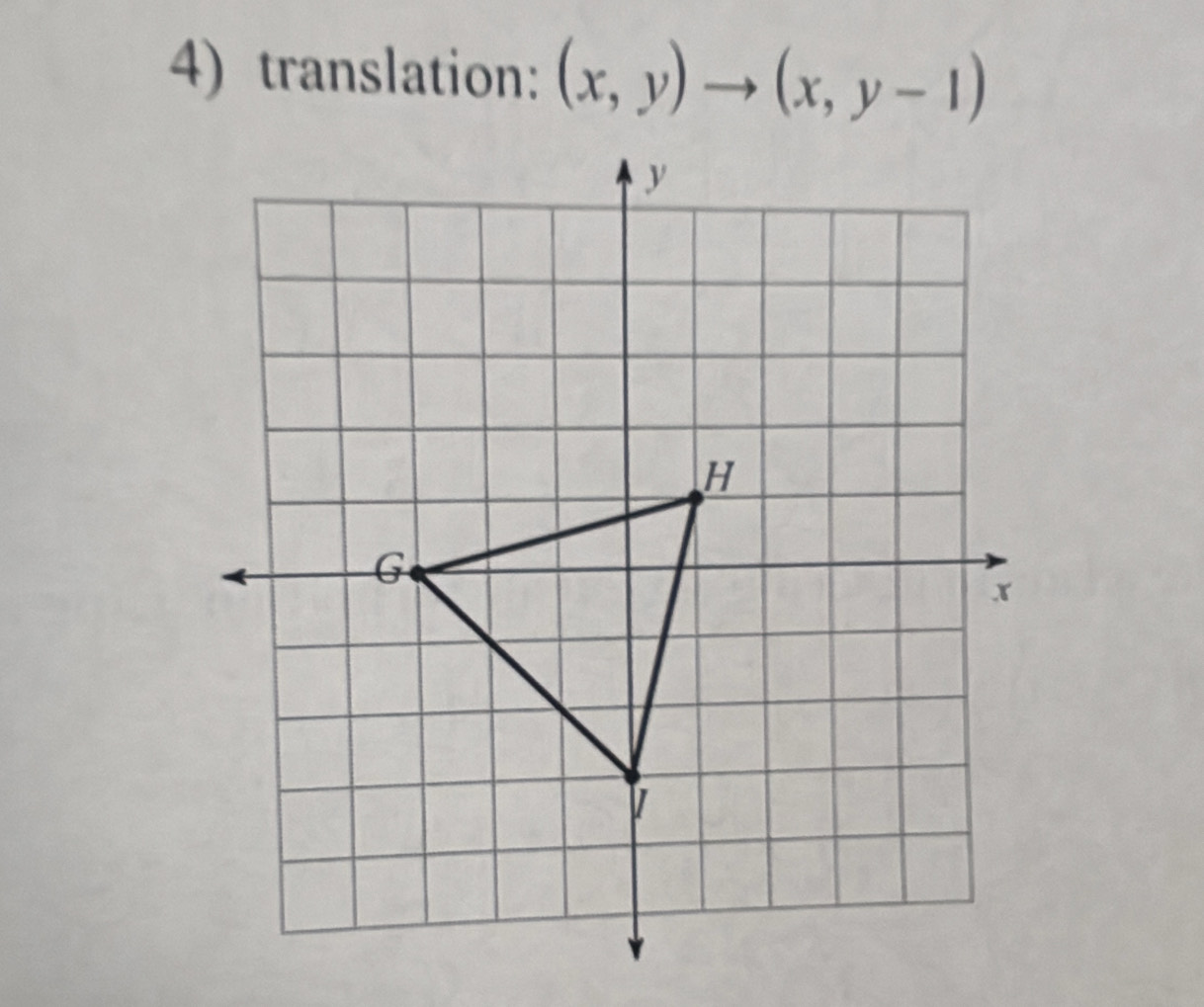 translation: (x,y)to (x,y-1)