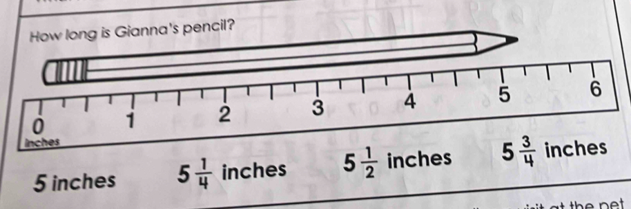 ncil?
5 inches 5 1/4  inches 5 1/2  inches inches