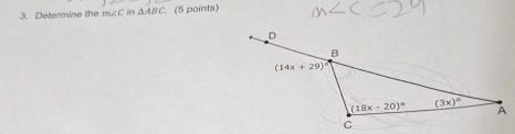 Determine the m∠ C in △ ABC (5 points)