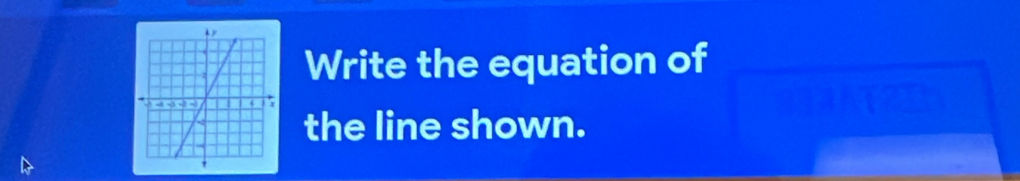 Write the equation of 
the line shown.