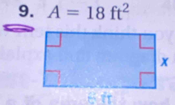 A=18ft^2