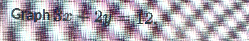 Graph 3x+2y=12.