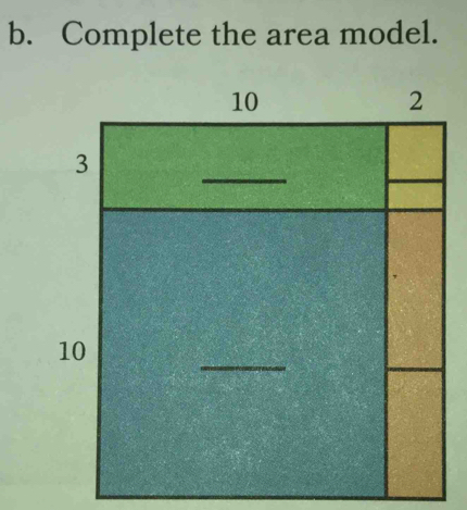 Complete the area model.