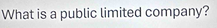 What is a public limited company?