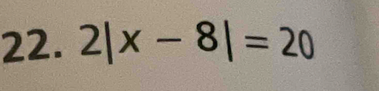 2|x-8|=20