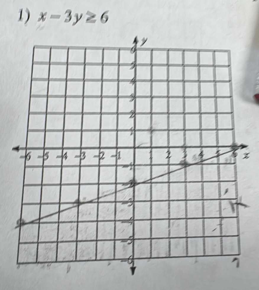 x-3y≥ 6
%