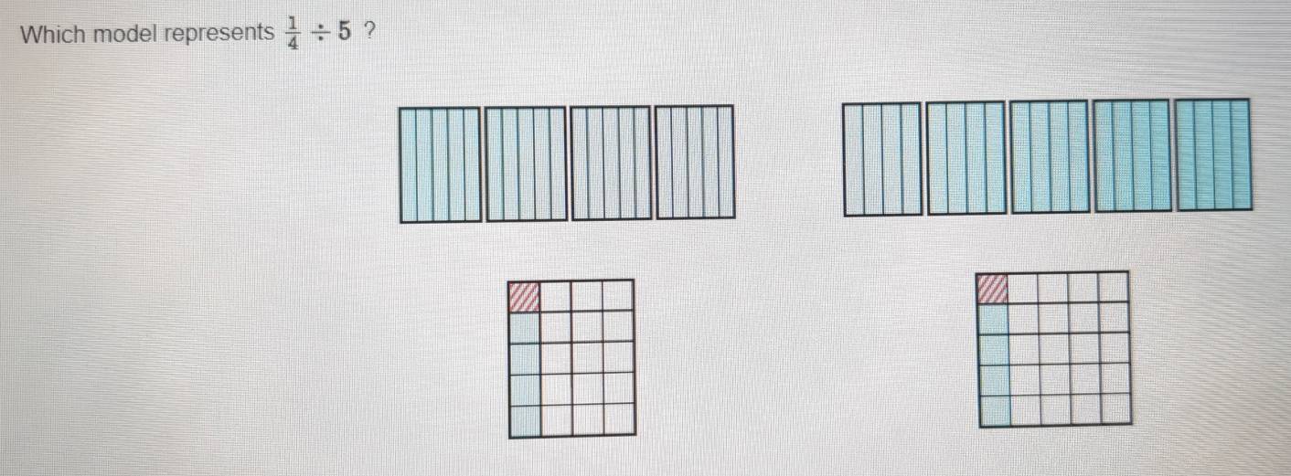 Which model represents  1/4 / 5 ?