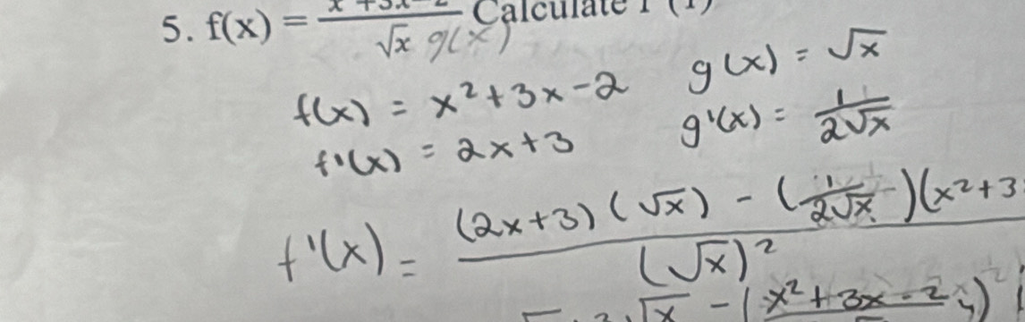 f(x) = x Calculate 1(